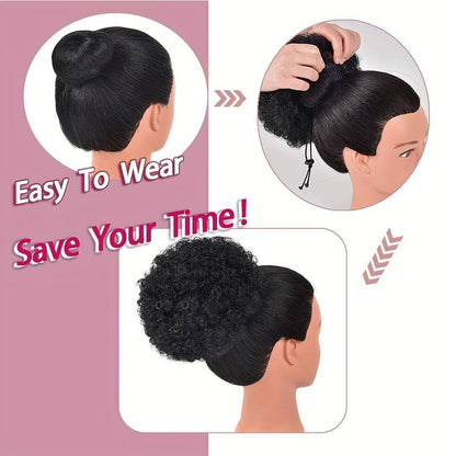 Afro Puff Drawstring Ponytail Bun Extensions Colour #Burgundy