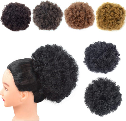 Afro Puff Drawstring Ponytail Bun Extensions Colour #black