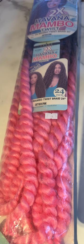 HAVANA MAMBO TWIST BRAID X2 VALUE PACK (24inches) 1B/H.PINK